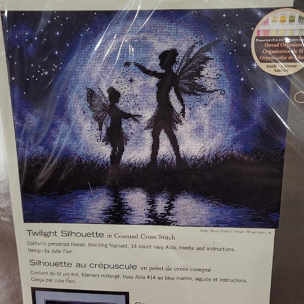 New/Sealed Dimensions "Twilight Silhouette" Fairy Cross Stitch Kit by Julie Fain